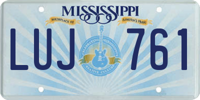 MS license plate LUJ761