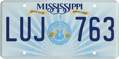 MS license plate LUJ763