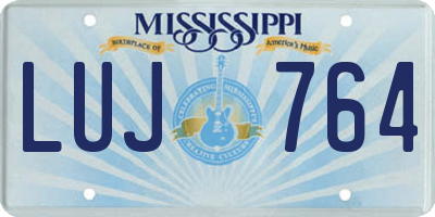 MS license plate LUJ764