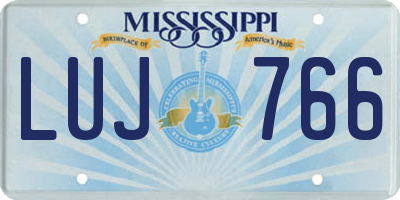 MS license plate LUJ766