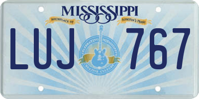 MS license plate LUJ767