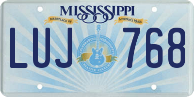 MS license plate LUJ768