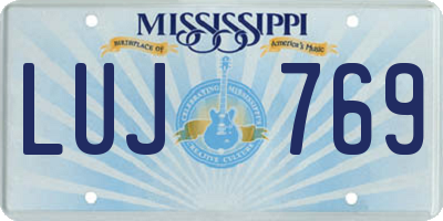 MS license plate LUJ769