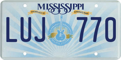 MS license plate LUJ770