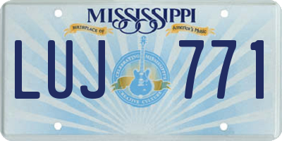 MS license plate LUJ771