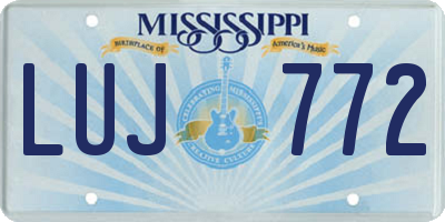 MS license plate LUJ772
