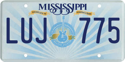 MS license plate LUJ775