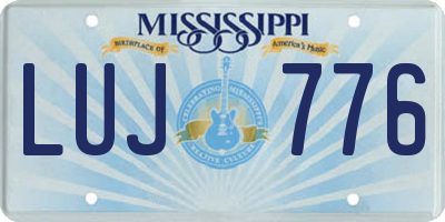 MS license plate LUJ776