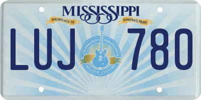 MS license plate LUJ780