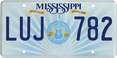 MS license plate LUJ782