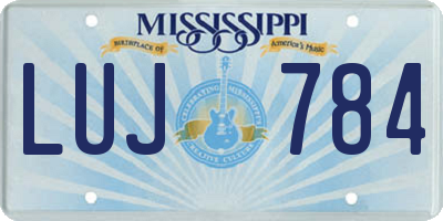 MS license plate LUJ784
