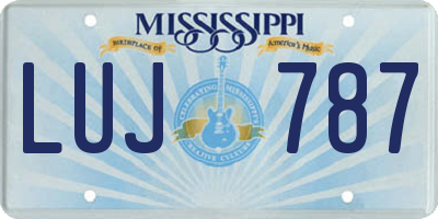 MS license plate LUJ787