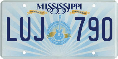 MS license plate LUJ790