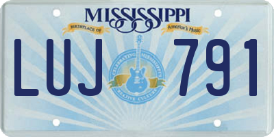 MS license plate LUJ791