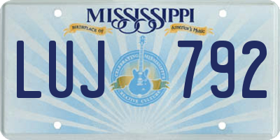 MS license plate LUJ792
