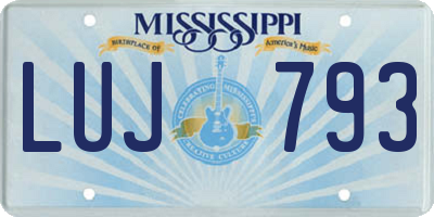 MS license plate LUJ793