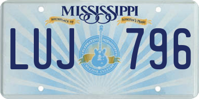 MS license plate LUJ796