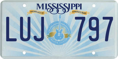 MS license plate LUJ797