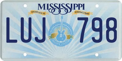 MS license plate LUJ798
