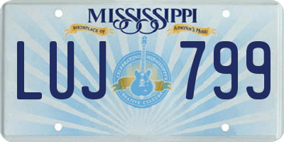 MS license plate LUJ799