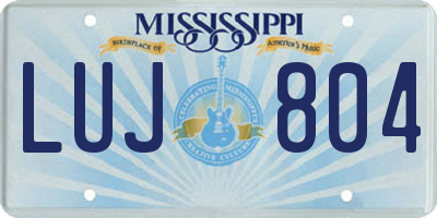 MS license plate LUJ804