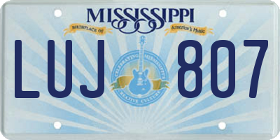 MS license plate LUJ807