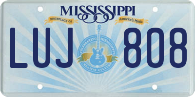 MS license plate LUJ808