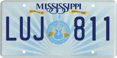 MS license plate LUJ811