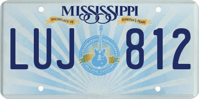 MS license plate LUJ812