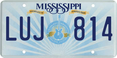 MS license plate LUJ814