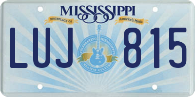 MS license plate LUJ815