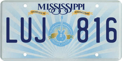MS license plate LUJ816