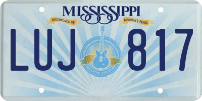 MS license plate LUJ817