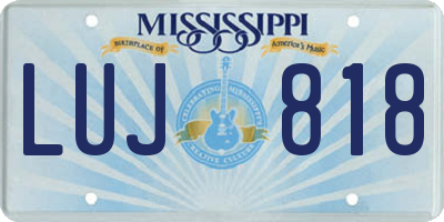 MS license plate LUJ818