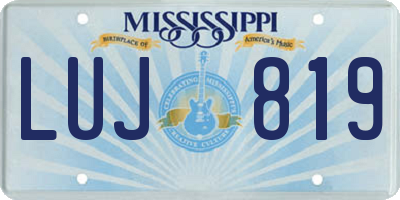 MS license plate LUJ819