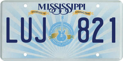 MS license plate LUJ821