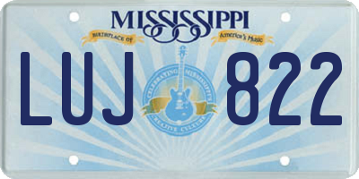 MS license plate LUJ822
