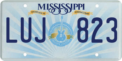 MS license plate LUJ823