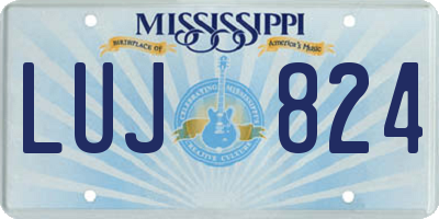 MS license plate LUJ824