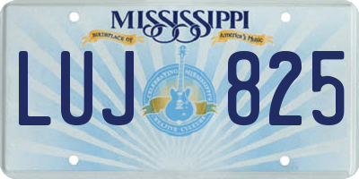 MS license plate LUJ825