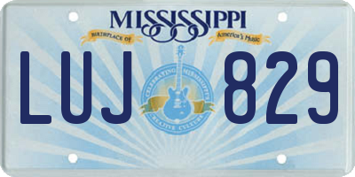 MS license plate LUJ829