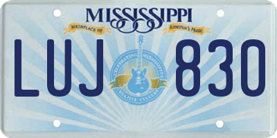 MS license plate LUJ830