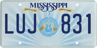 MS license plate LUJ831