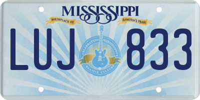 MS license plate LUJ833