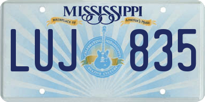 MS license plate LUJ835