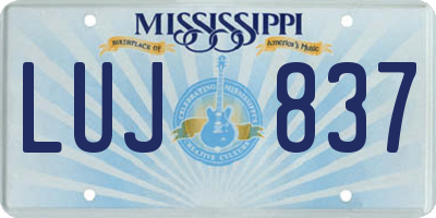MS license plate LUJ837