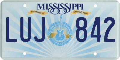 MS license plate LUJ842