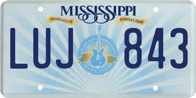 MS license plate LUJ843