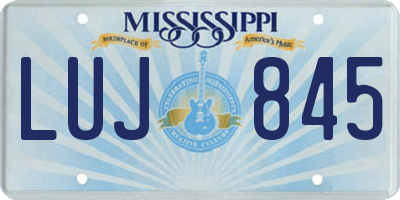 MS license plate LUJ845