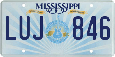 MS license plate LUJ846